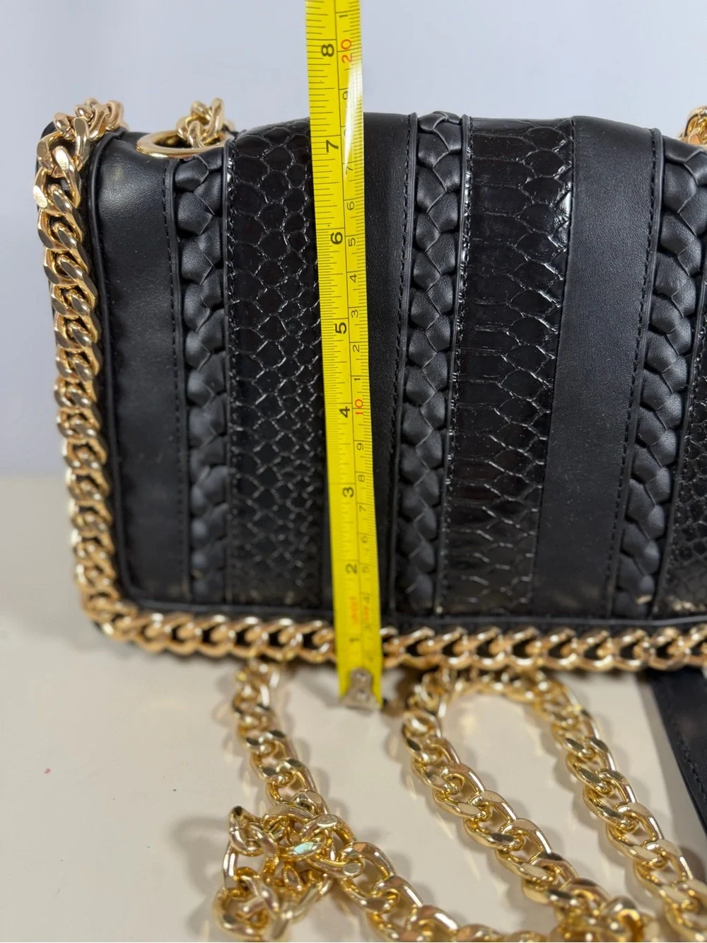 ALDO Black Shoulder Bag with Gold Chain Strap